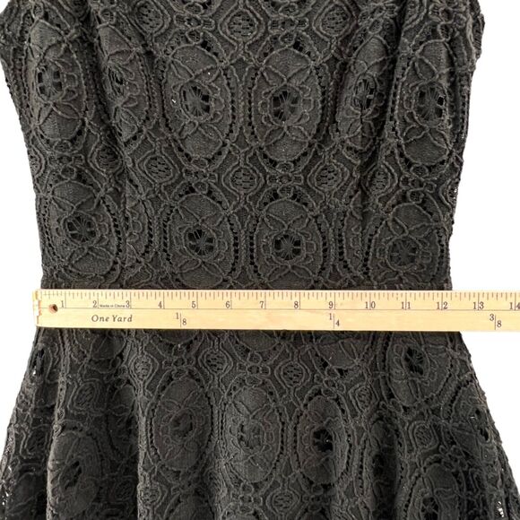 BB Dakota Renley Dress Women XS Black Lace Fit Flare Mini Party Evening Feminine - Picture 11 of 14